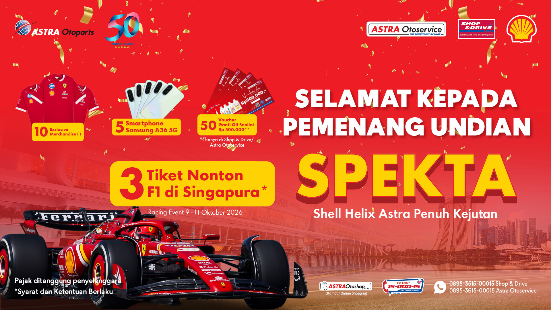 Pengumuman Pemenang Undian SPEKTA (Shell Helix Astra Penuh Kejutan) 2026